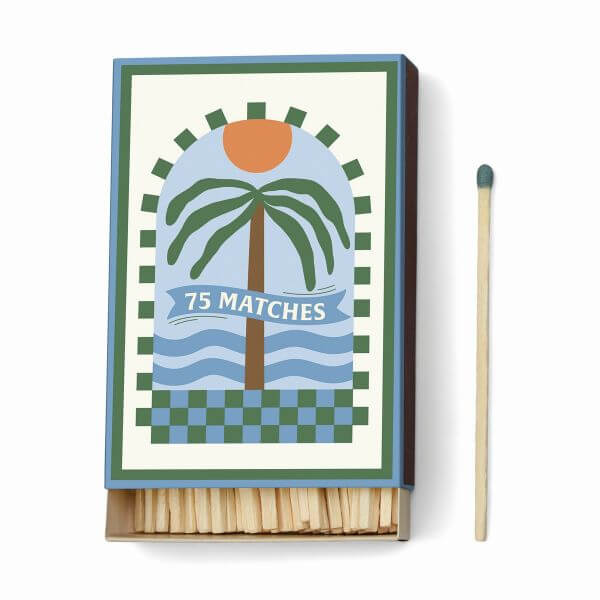 Adopo ‘Palm Tree’ Dark Green 75 Σπίρτα ασφαλείας 9.6cm – Paddywax